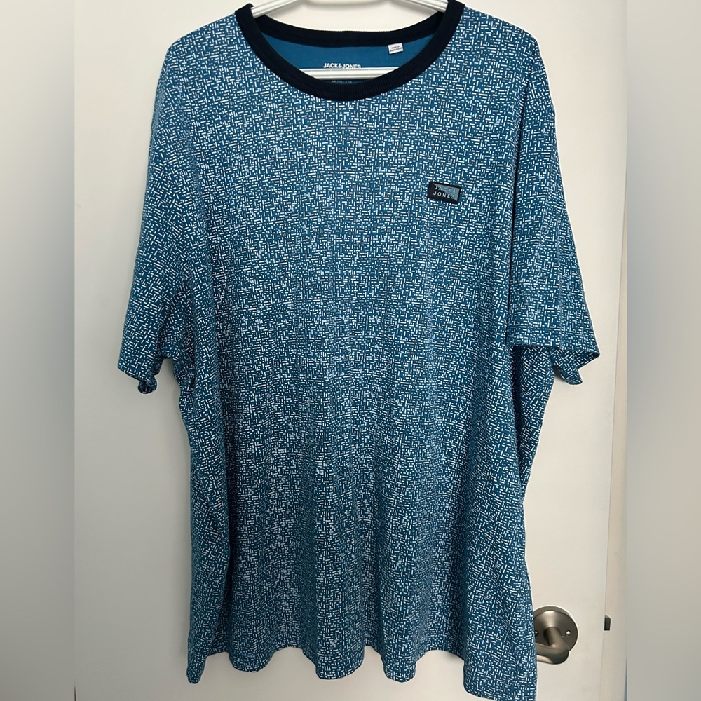 Jack & Jones Teal Patterned Men's Tee